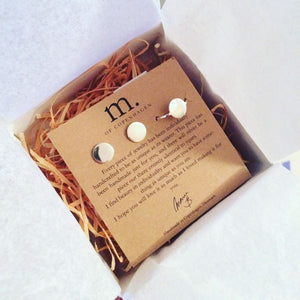 Moon set with ring and earrings from M of Copenhagen in packaging