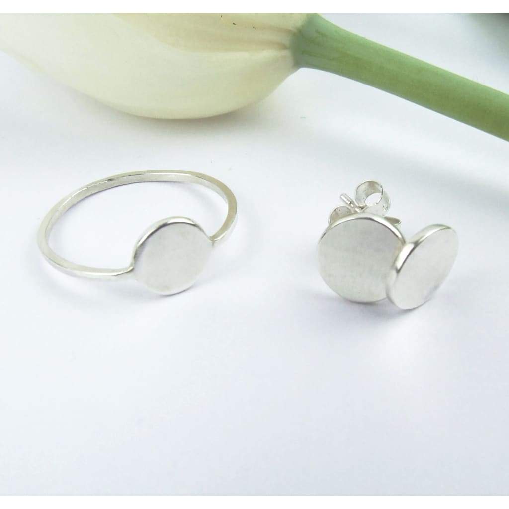 Moon earrings & ring by M of Copenhagen made from recycled silver