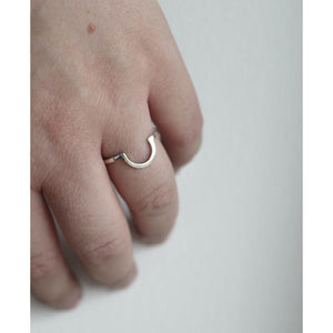 Mykonos Ring in recycled silver by M of Copenhagen on hand