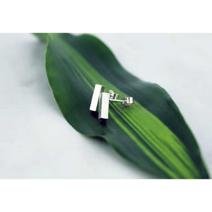 Rectangle earrings by M of Copenhagen made from square shaped recycled sterling silver