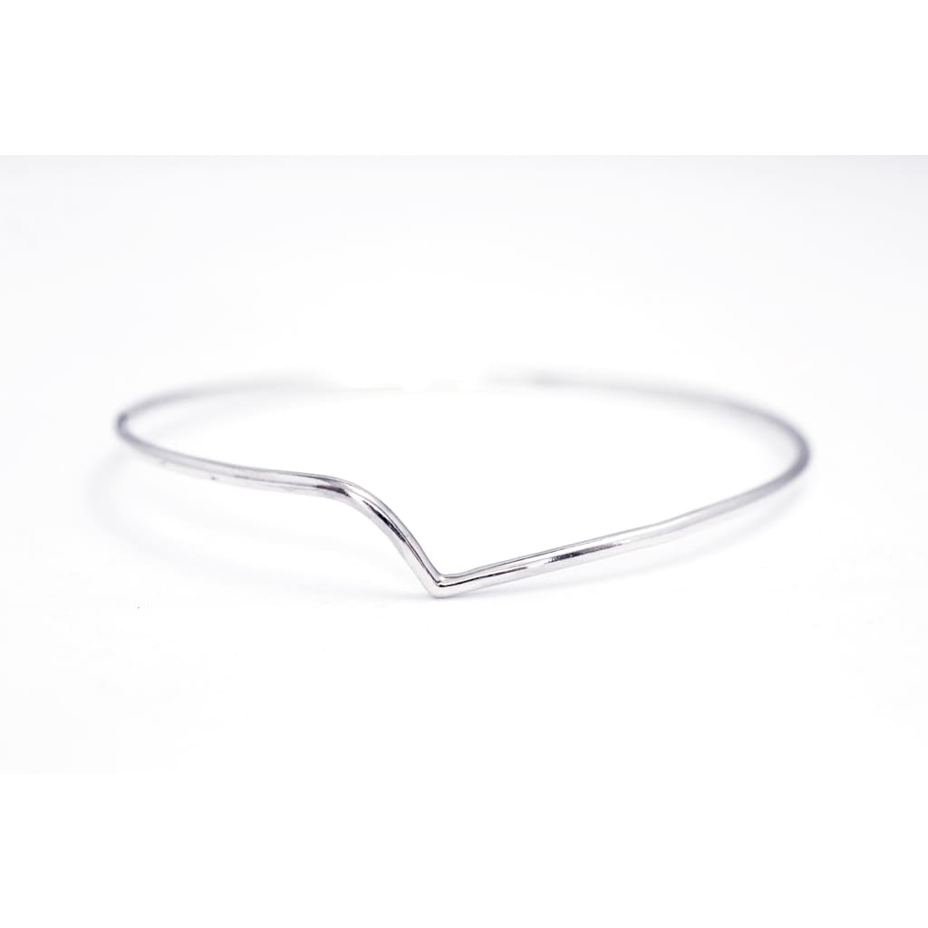 Thy bangle by M of Copenhagen made from recycled silver viewed from front