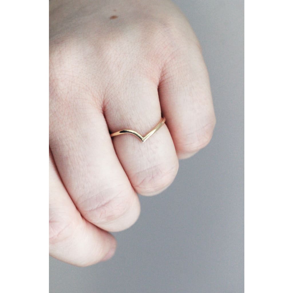 Thy ring in 9ct recycled by M of Copenhagen shown on hand