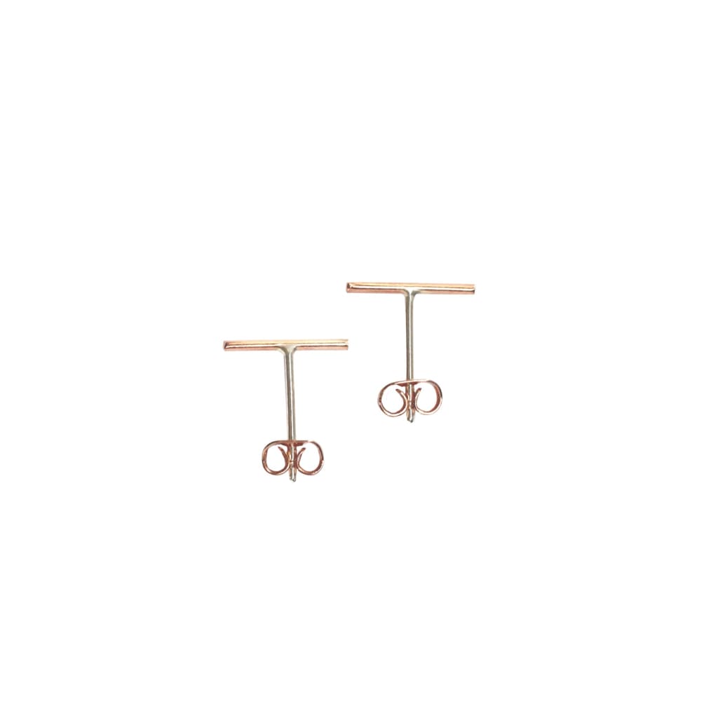 Tundra 9ct red gold earrings with sterling silver pins and scrolls by M of Copenhagen