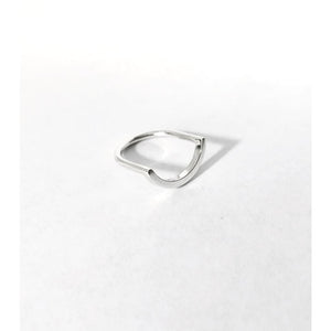 Uno unisex curved U shaped ring in recycled silver by M of Copenhagenonwhite background