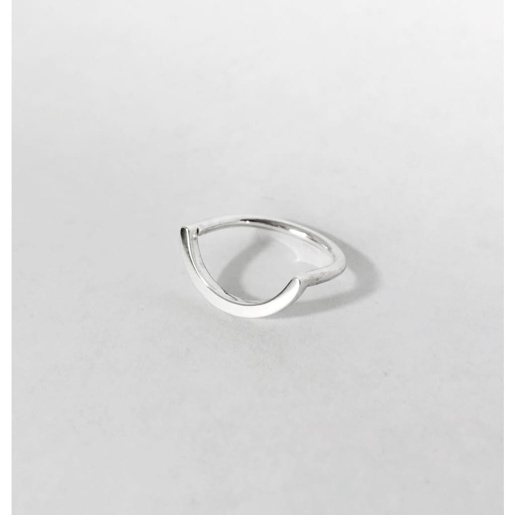 Uno unisex curved U shaped ring in recycled silver by M ofCopenhagen