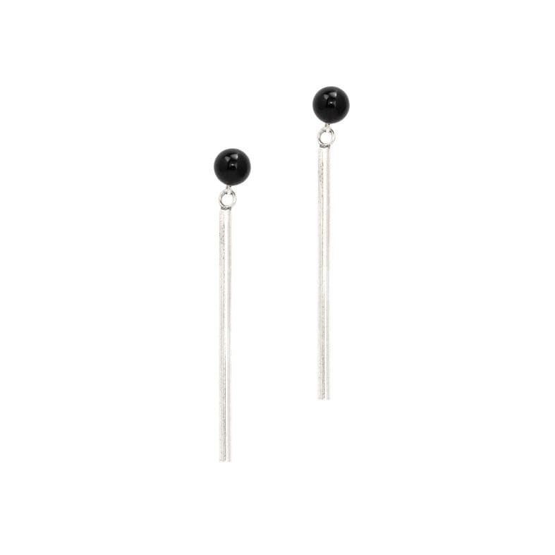 Vienna earrings by M of Copenhagen made with recycled silver and natural onyx beads