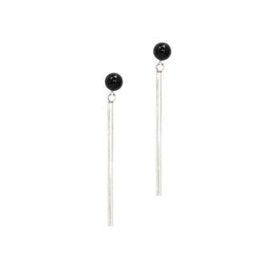 Vienna earrings by M of Copenhagen made with recycled silver and natural onyx beads