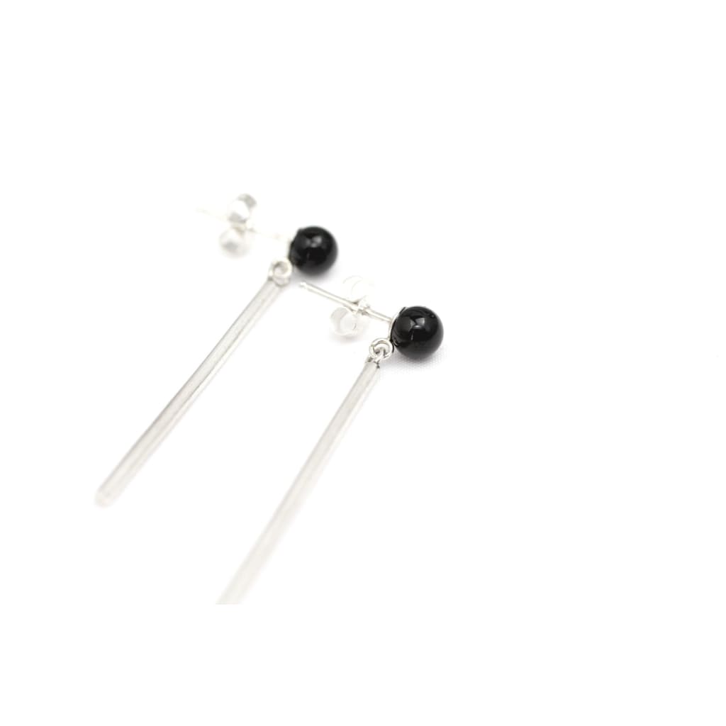 Vienna earrings by M of Copenhagen made with recycled silver and natural onyx beads