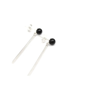 Vienna earrings by M of Copenhagen made with recycled silver and natural onyx beads